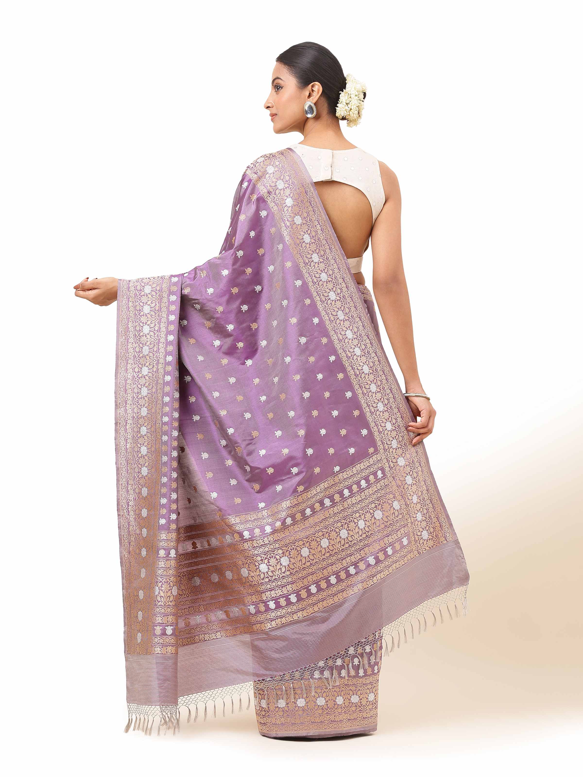 Light Purple Silk Banarasi Saree