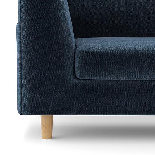 Rubik Premium 2 Seater Fabric Sofa in Cobalt Colour