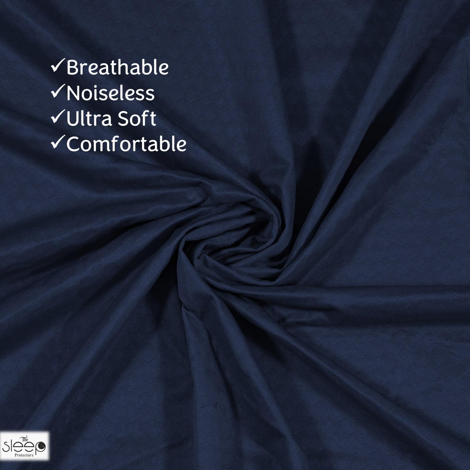 Cotton Feel Terry Fabric Waterproof Mattress Protector for King Size Mattress In Navy Blue color 78x72
