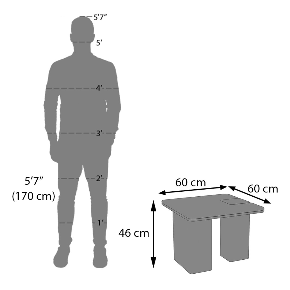 Muro Marble Side Table In Danish Walnut Finish