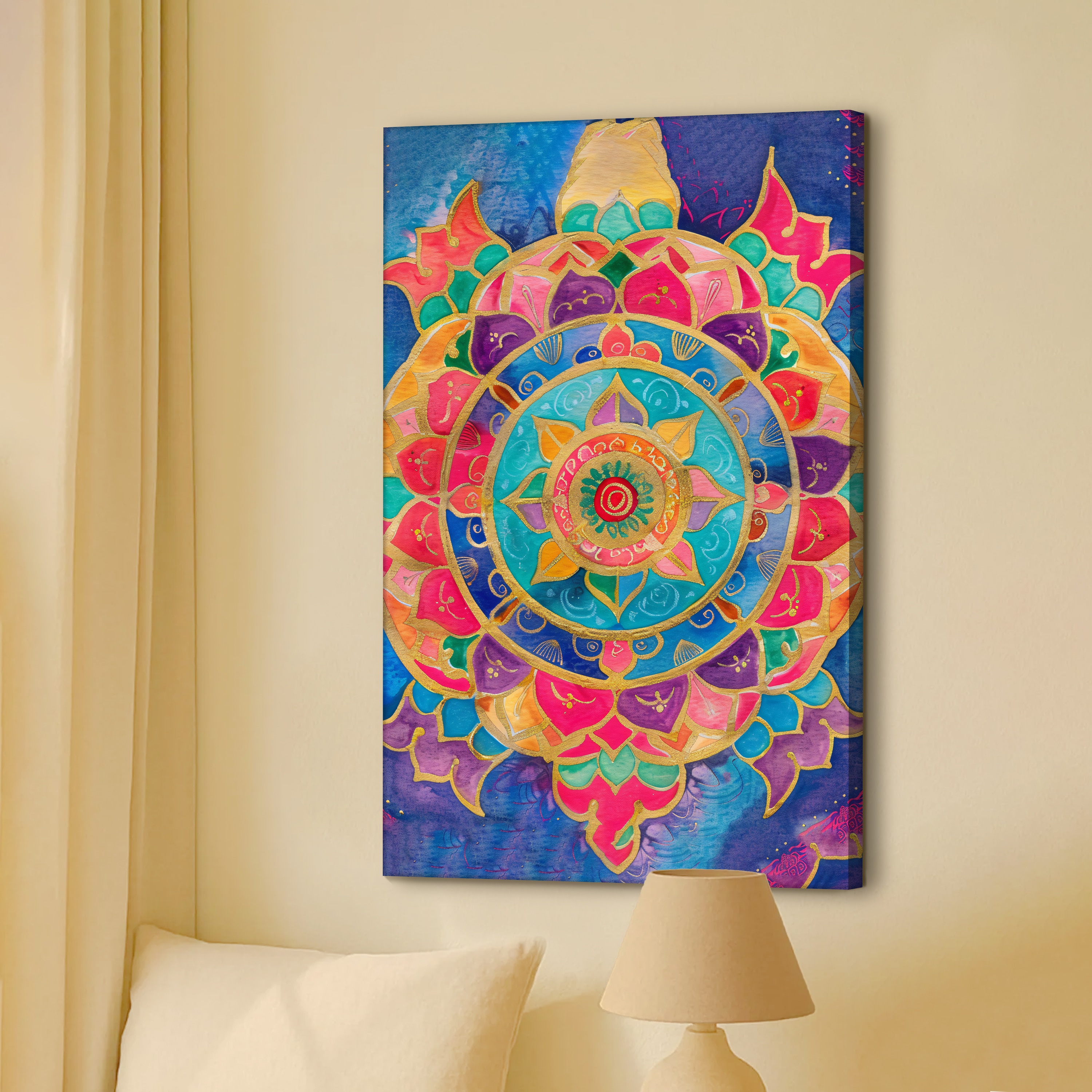 Abstract Multicolor Mandala Canvas Wall Art 22 x 34 Inch - Art Street