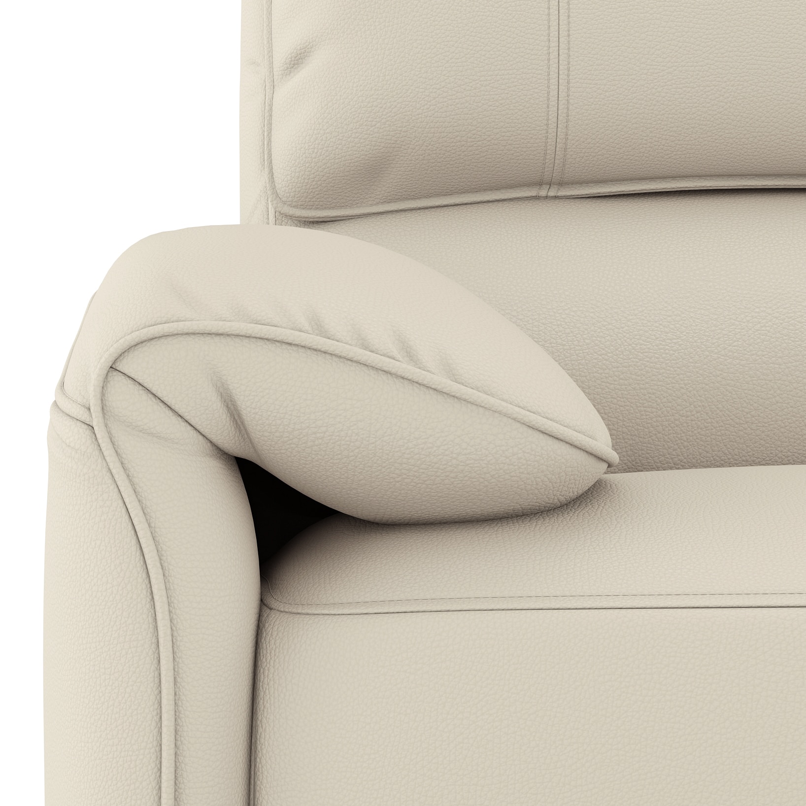 Leeroy Three Seater Leather Recliner Sofa in Oyster White Colour