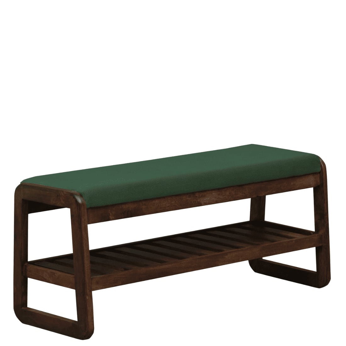 Hamar Solid Wood Shoe Rack with Seating in Walnut Brown finish