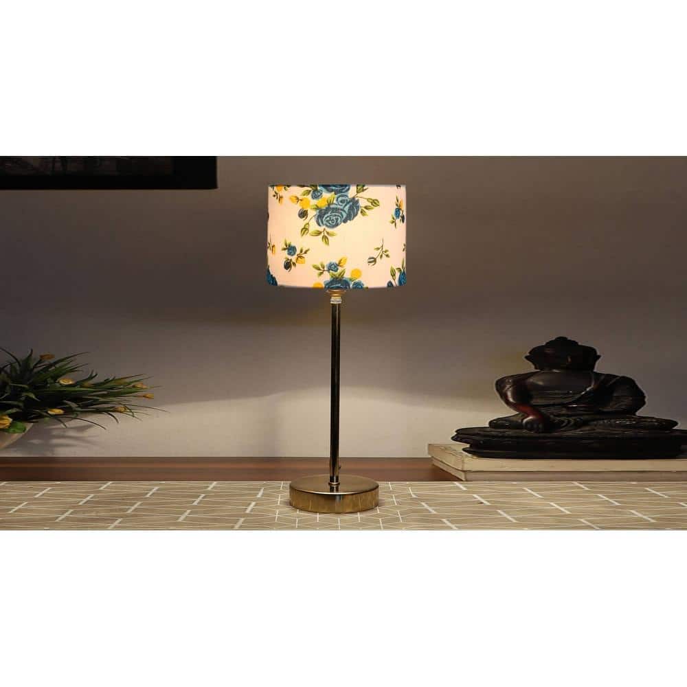 Multicolor cotton with Metal Gold Table Lamp