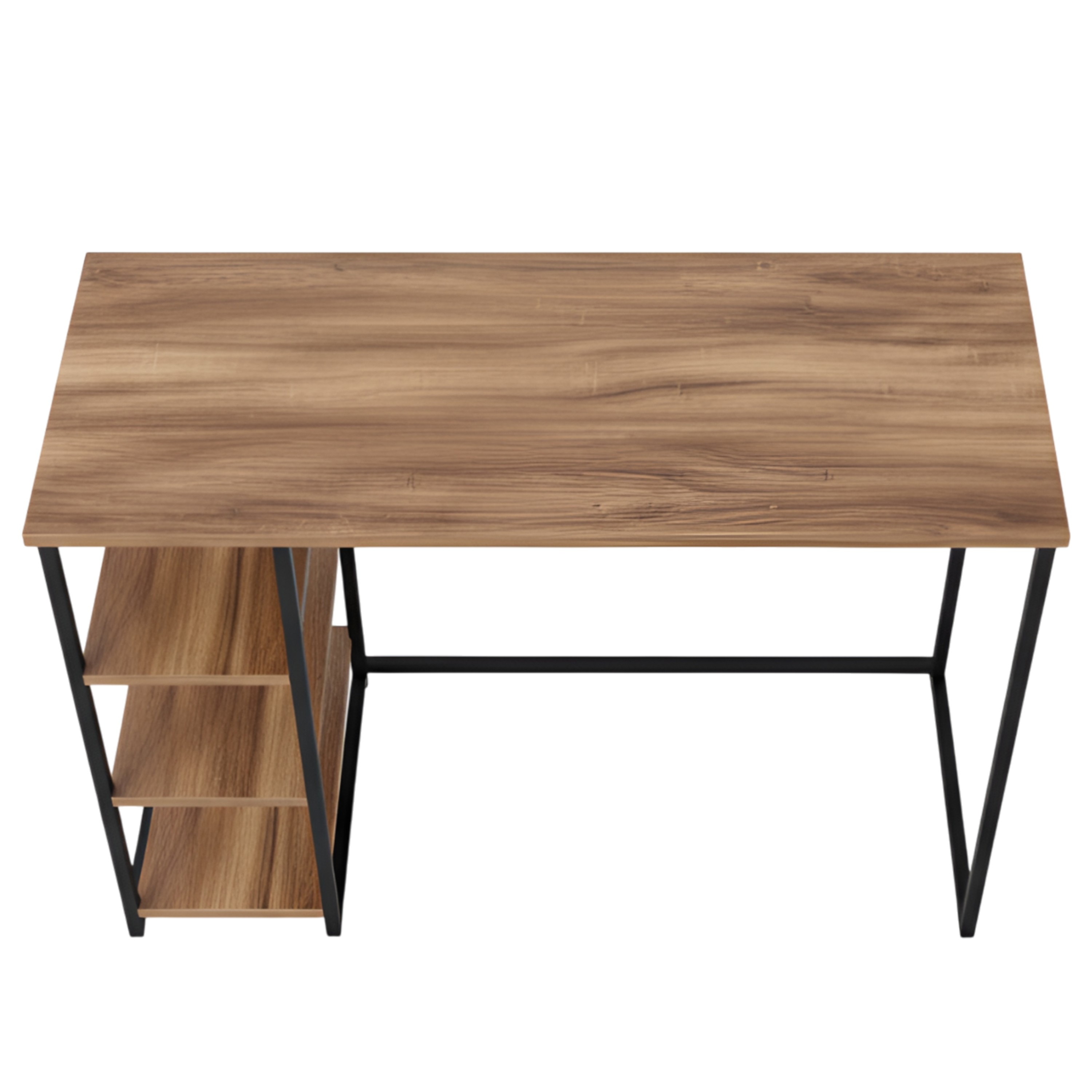 Kerdley Sheesham Wood with Metal Frame Study Computer Table In Teak Finish