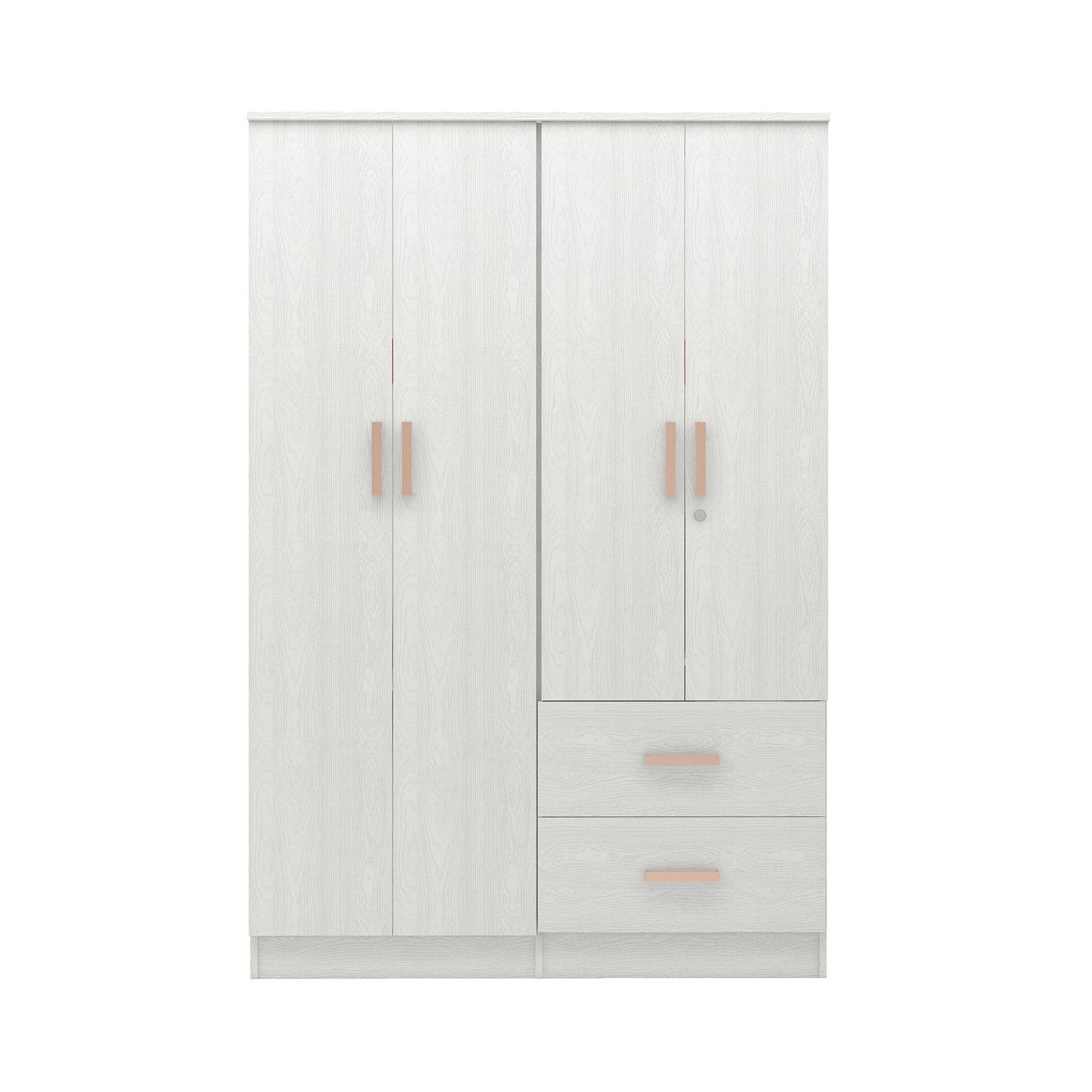 Ren 4 Door Engineered Wood Wardrobe in Silver Oak Finish