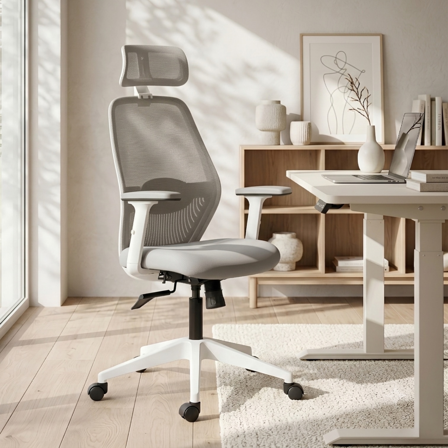 Wave Ergonomic Office Chair in Grey Colour