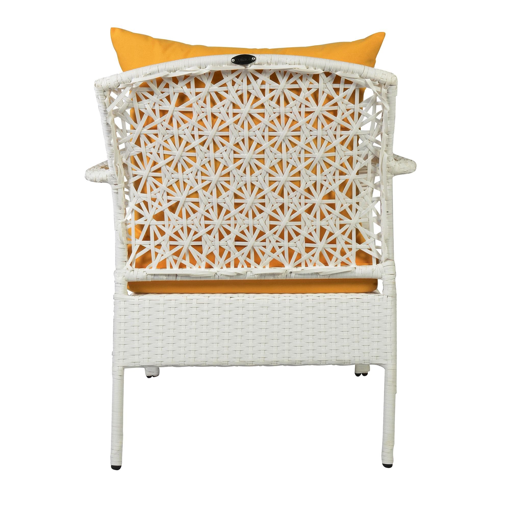 Dijon 2+1+1 Seater Wicker Sofa Set in White Colour