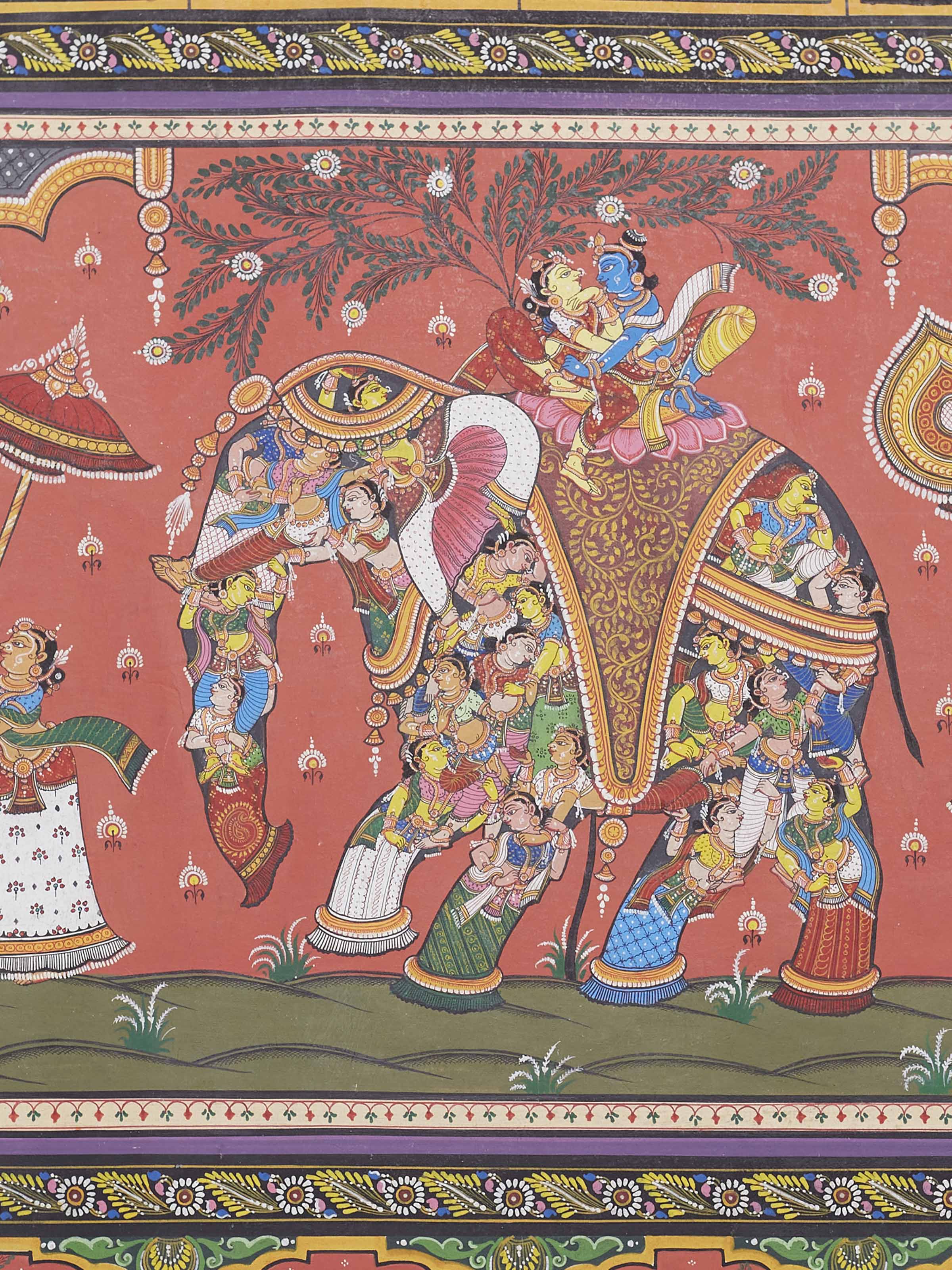 Radha Krishna Gopi Patachitra Painting