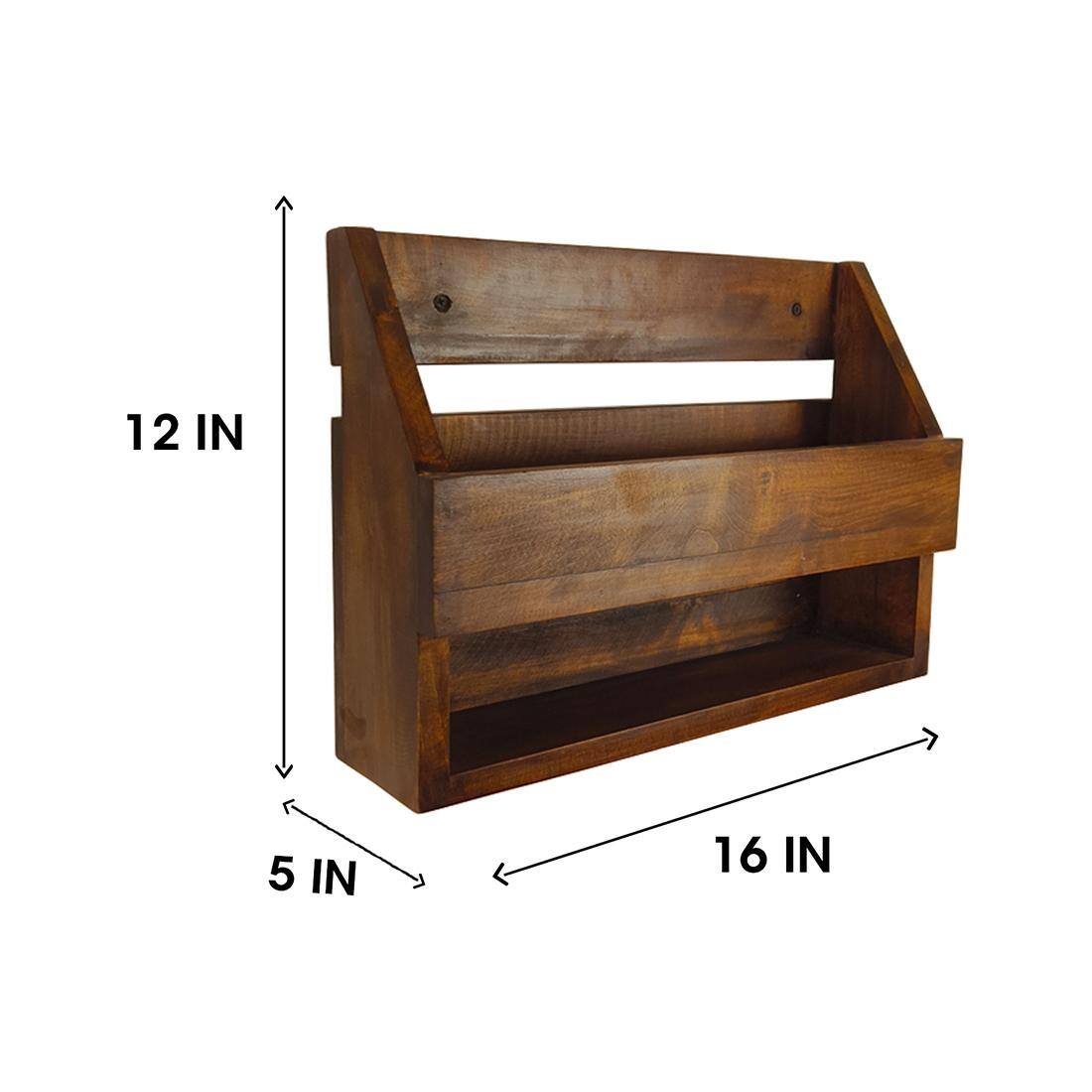 Riverdale Wooden Wall Shelf Organiser With Key Holders