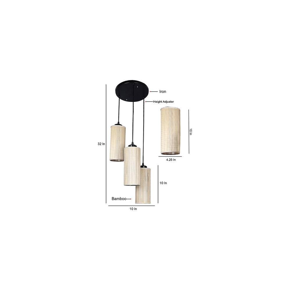Dax Beige Bamboo Cluster Hanging Light