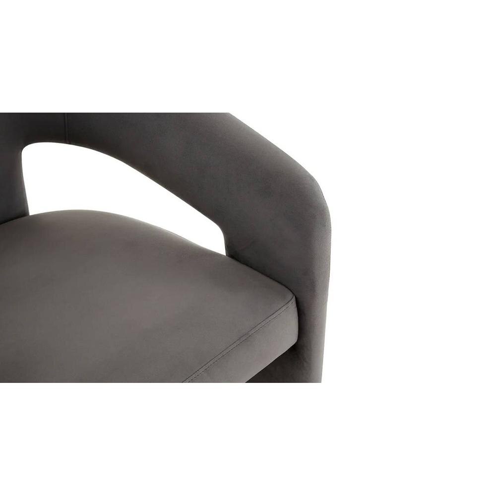 Ashley Velvet Accent Chair in Dark Grey Colour