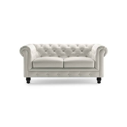 Winchester 2 Seater Half Leather Sofa in White Colour