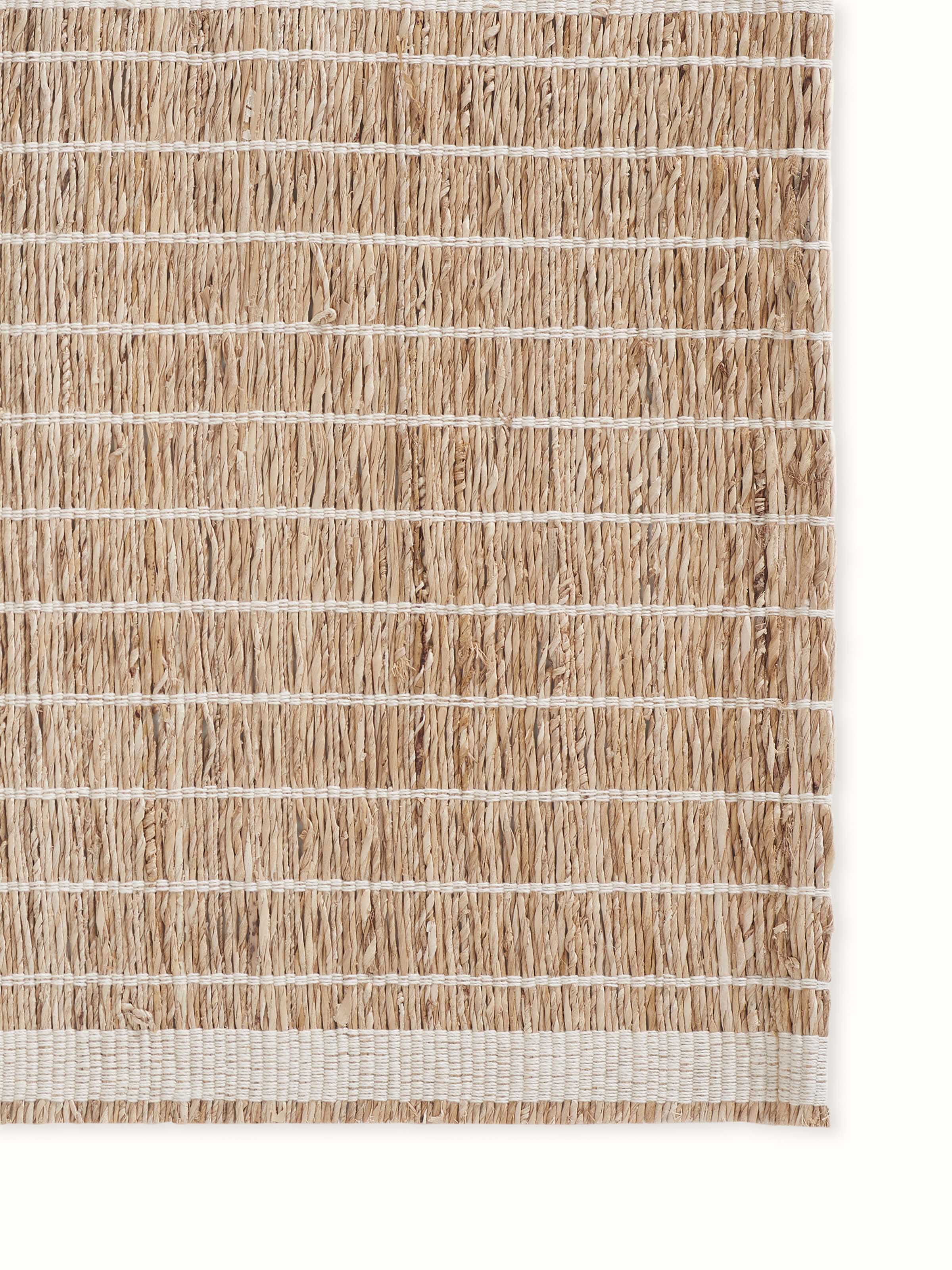 Detail shot highlighting the natural fibre texture and stripe pattern
