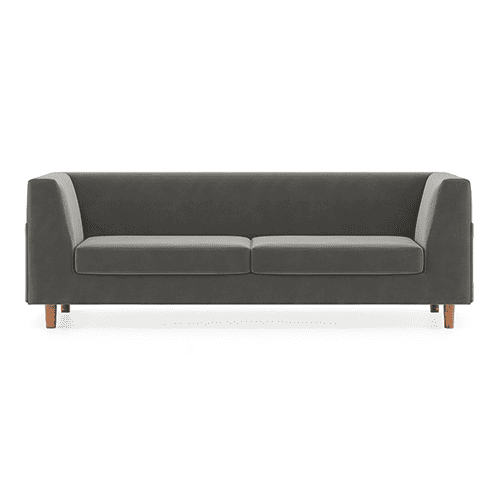 Rubik Luxe 3 Seater Fabric Sofa in Ash Grey Velvet Colour