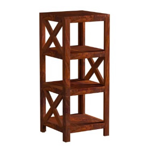 Spruce Solid Wood End Table in Walnut Finish