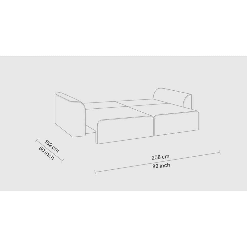Cacef 3 Pull Out Sofa Cum Bed with storage In Grey Colour