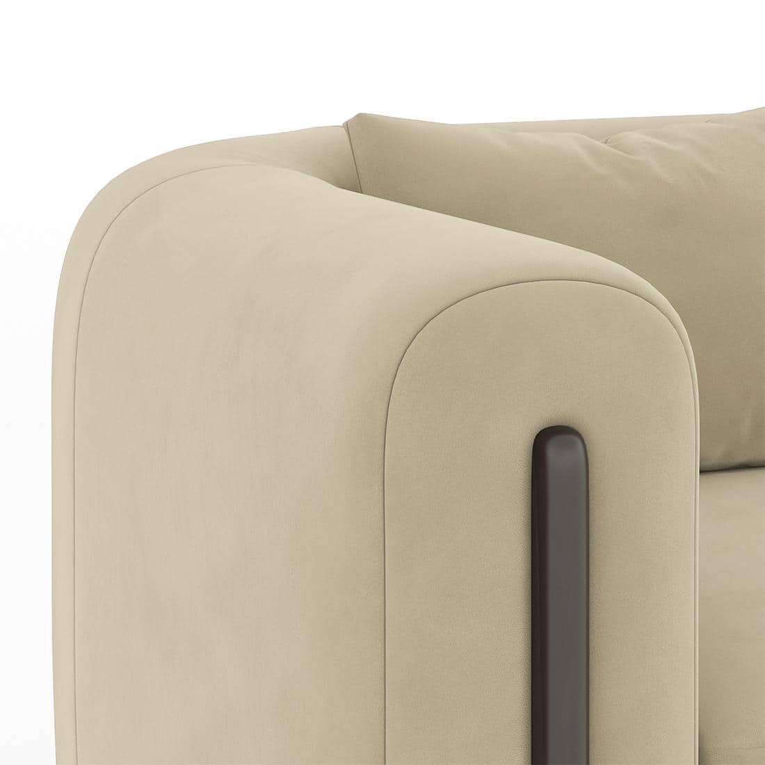 Reno Two Seater Fabric Sofa in Biscuit Velvet