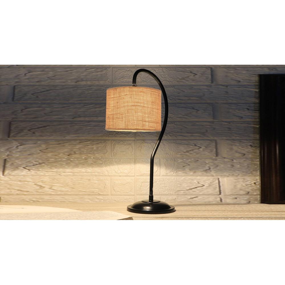 Beige Jute Curvy table lamp with Iron Base (SP08)