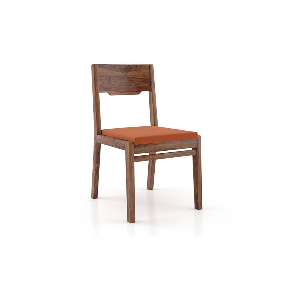 Arabia - Kerry 6 Seater Dining Table Set (Colour- Burnt Orange , Finish- Teak)