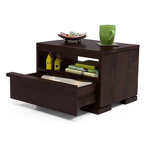Ohio Solid Wood Bedside Table in Mahogany Finish