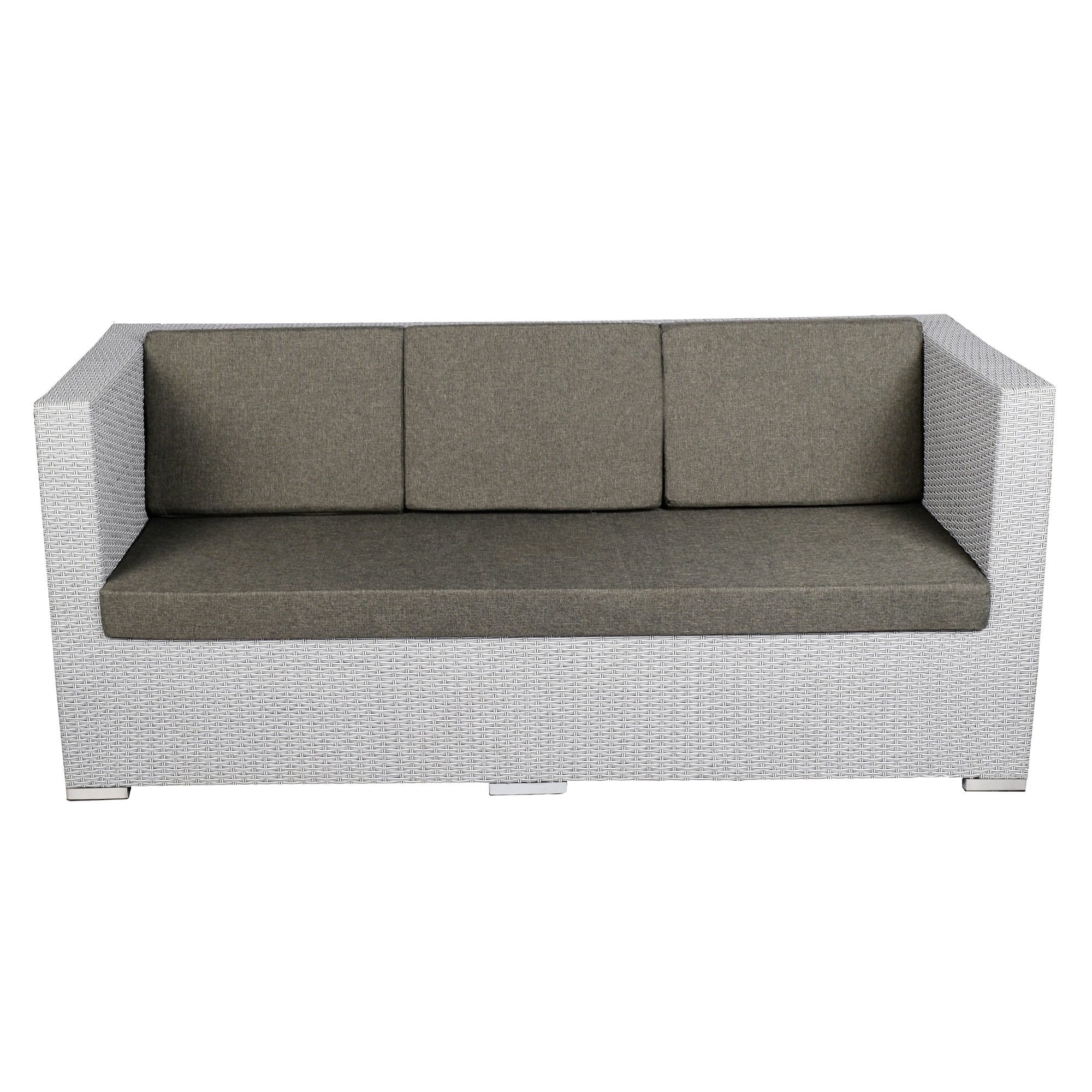 Nice 3+1+1 Seater Wicker Sofa Set in Black and White Dual Tone Colour