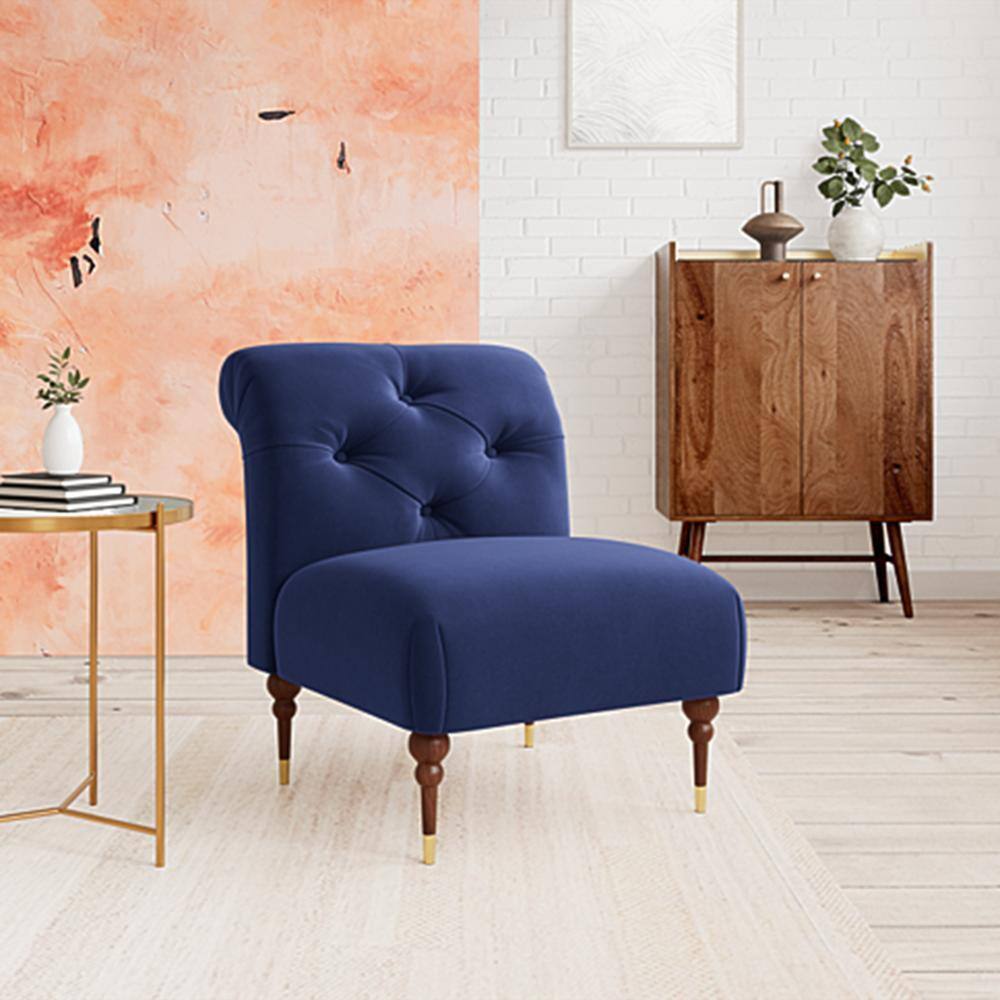 Tybalt Accent chair Velvet in Navy Blue Color