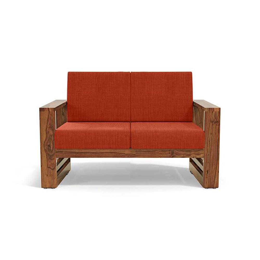 Parson 2 Seater Wooden Sofa In Teak Finish (Lava)