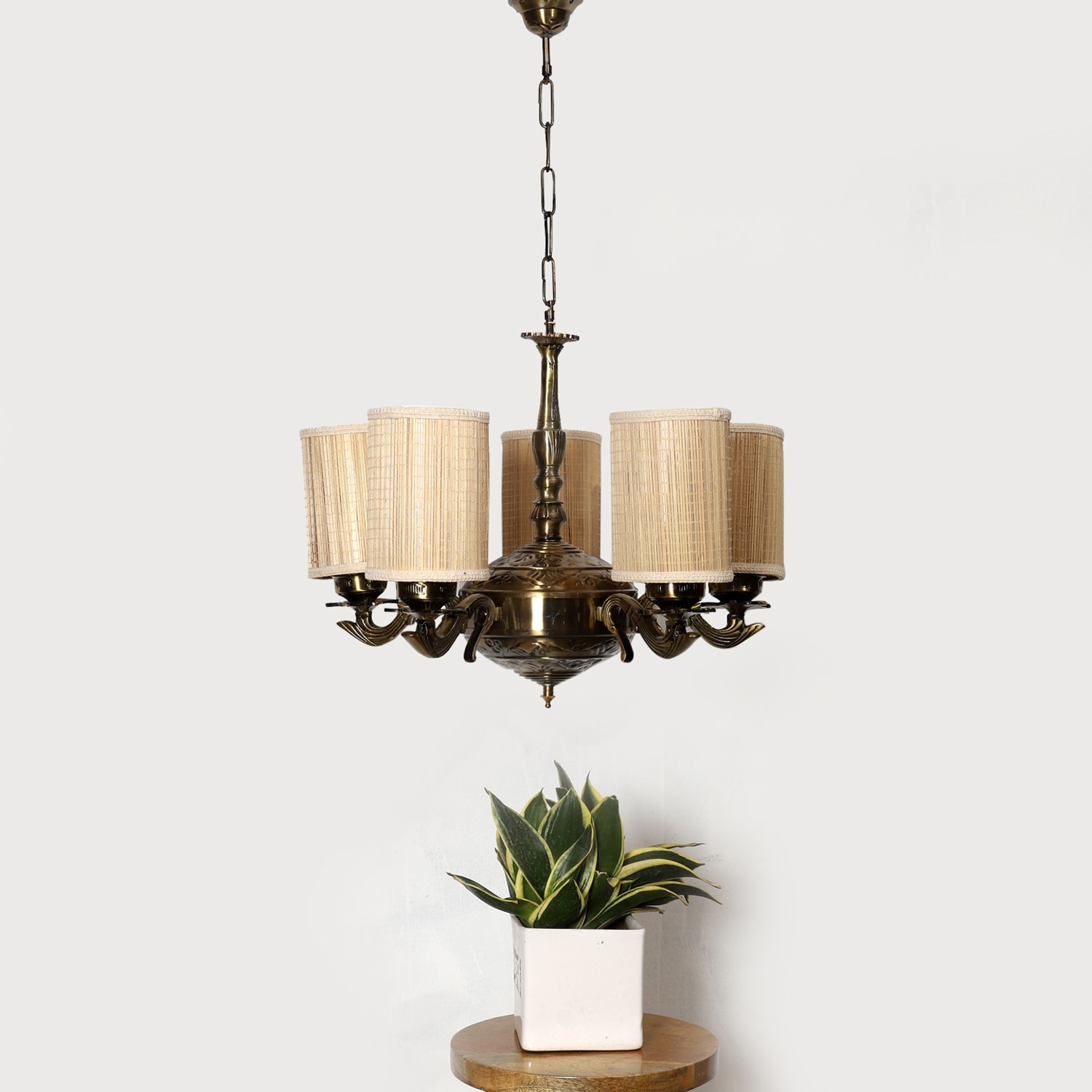 Devansh Dual Steel Metal  Wallmounted Lamp With Beige Jute  Shade