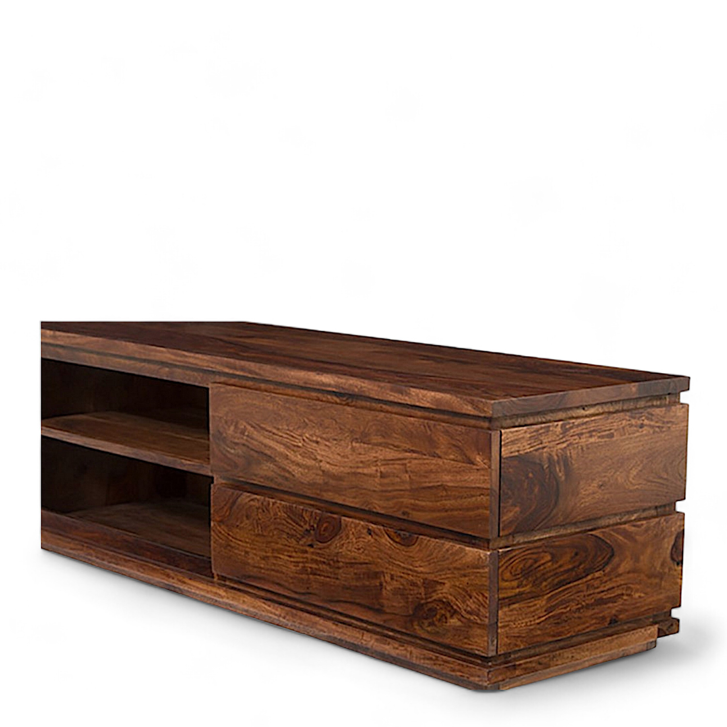 Allen Sheesham Wood Contemporary Tv Entertainment Unit For Tv Upto 70 Inch In Provisional Teak Finish