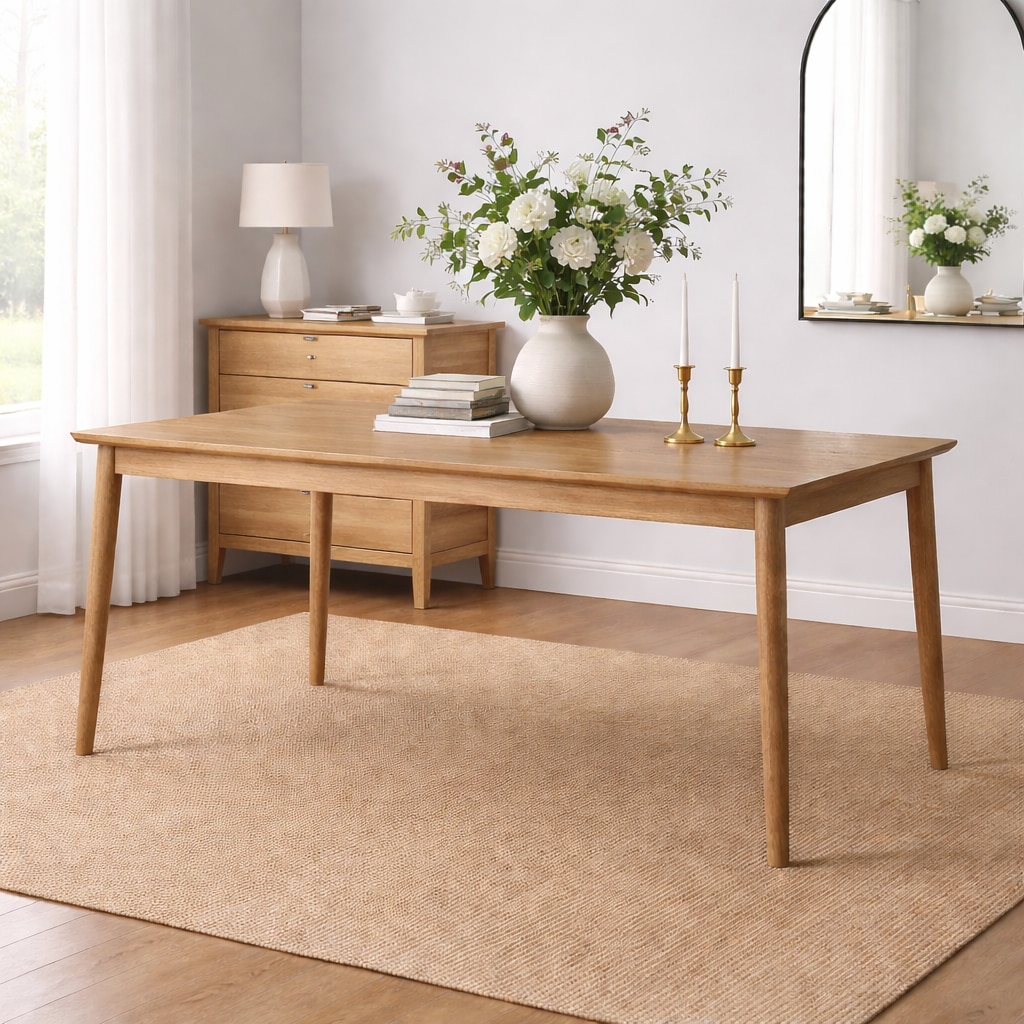 Bymal Solid Wood Dining Table In Natural Finish