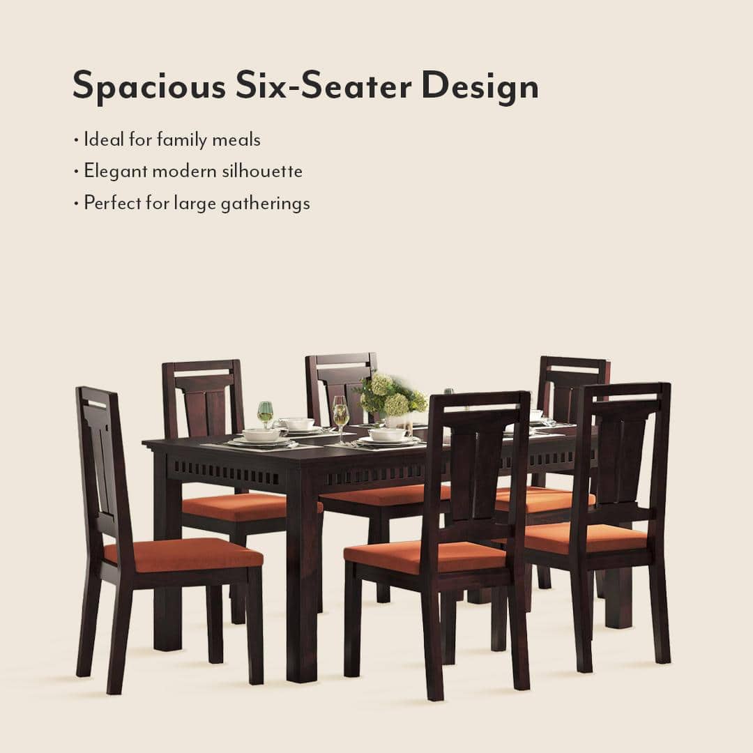 Fidora 6 Seater Dining Table With Set Of 6 Martha Dining Chairs