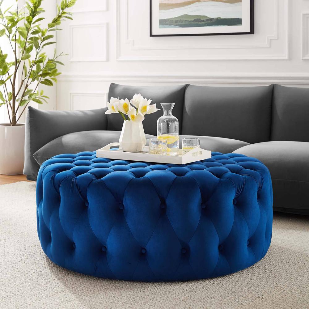 Kolden Ottoman Color in Navy Blue - Home Lifestylez