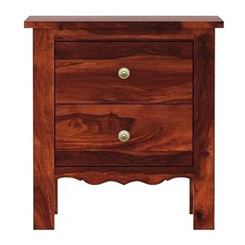 Aspen Solid Wood Bedside Table in Teak Finish