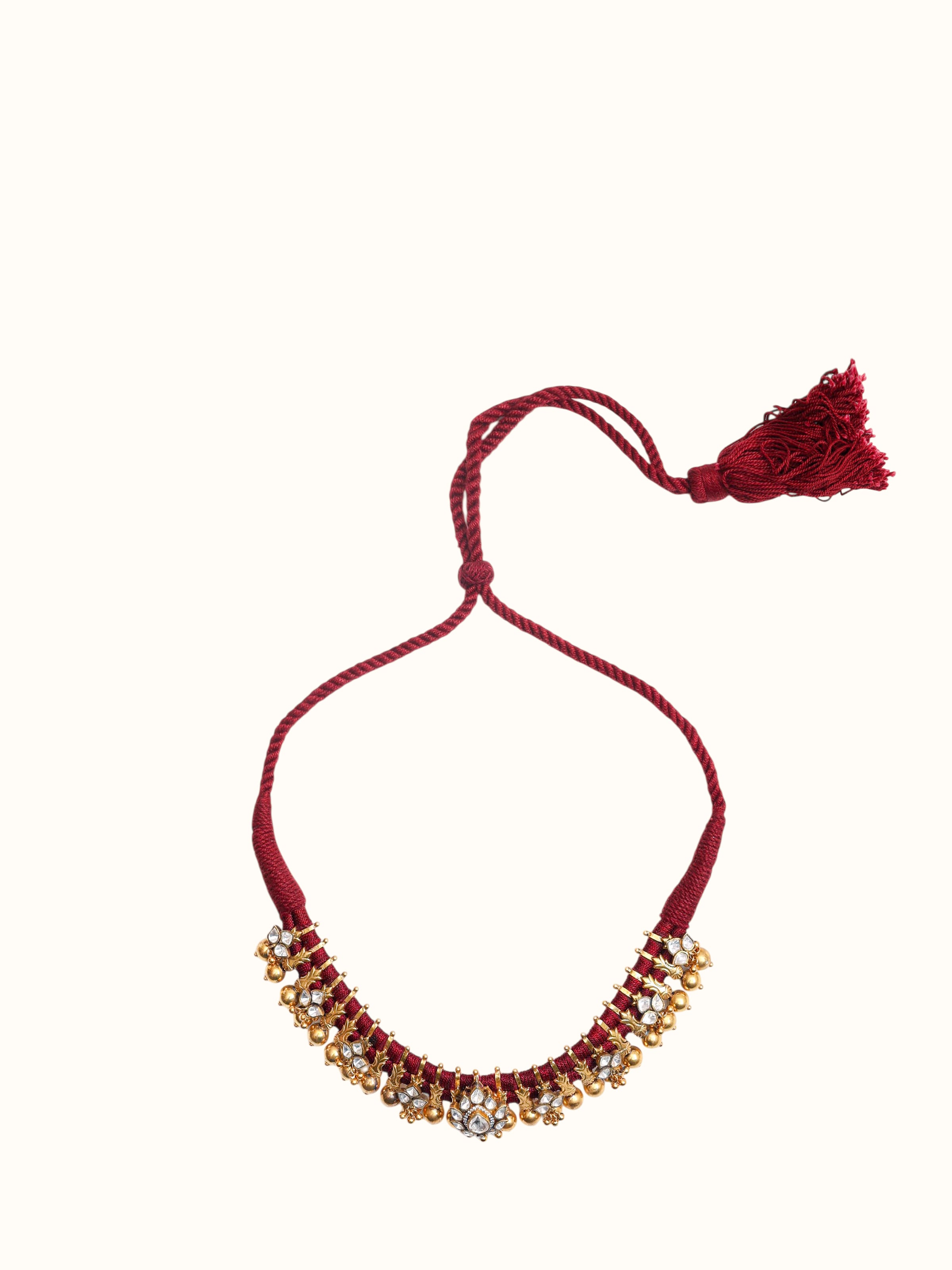 Silver Smithing Gold Plated Plaited Collar Necklace