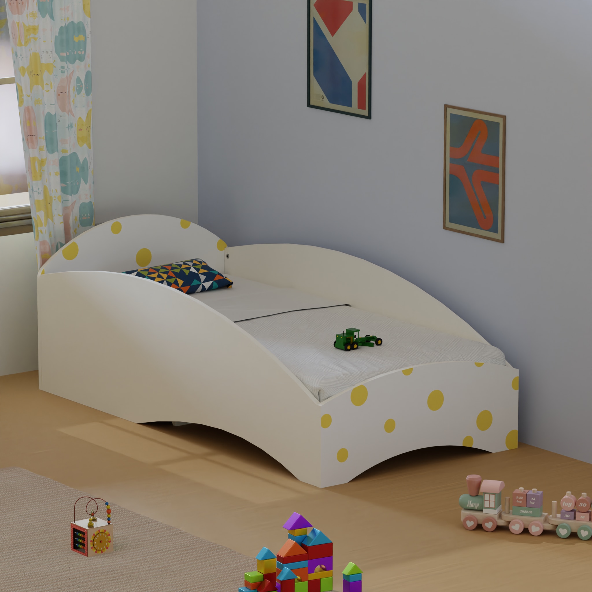 Loopy Loop Toddler Bed in White and Yellow