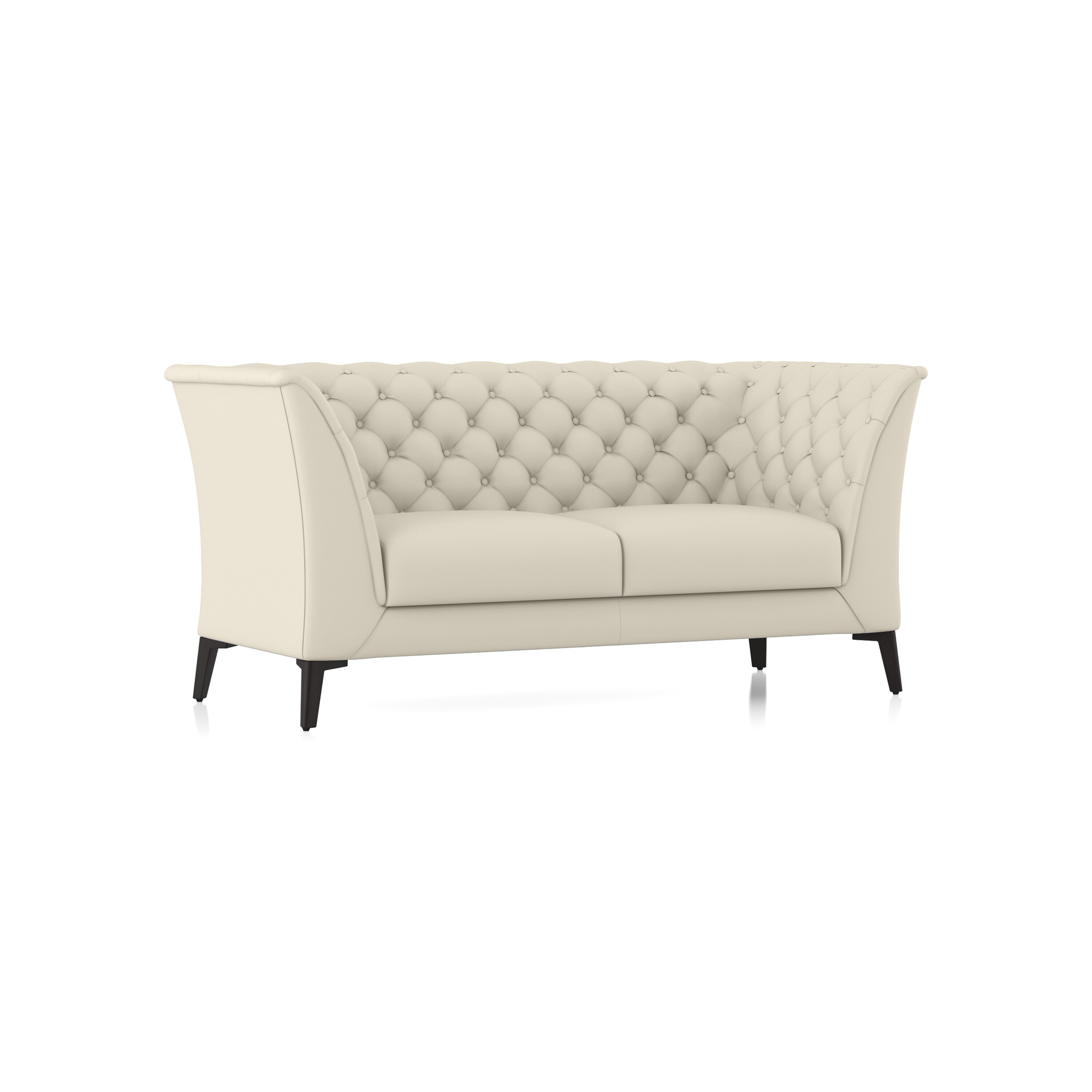 Weston 2 Seater Premium Italian Leather Sofa In Creme Frainche
