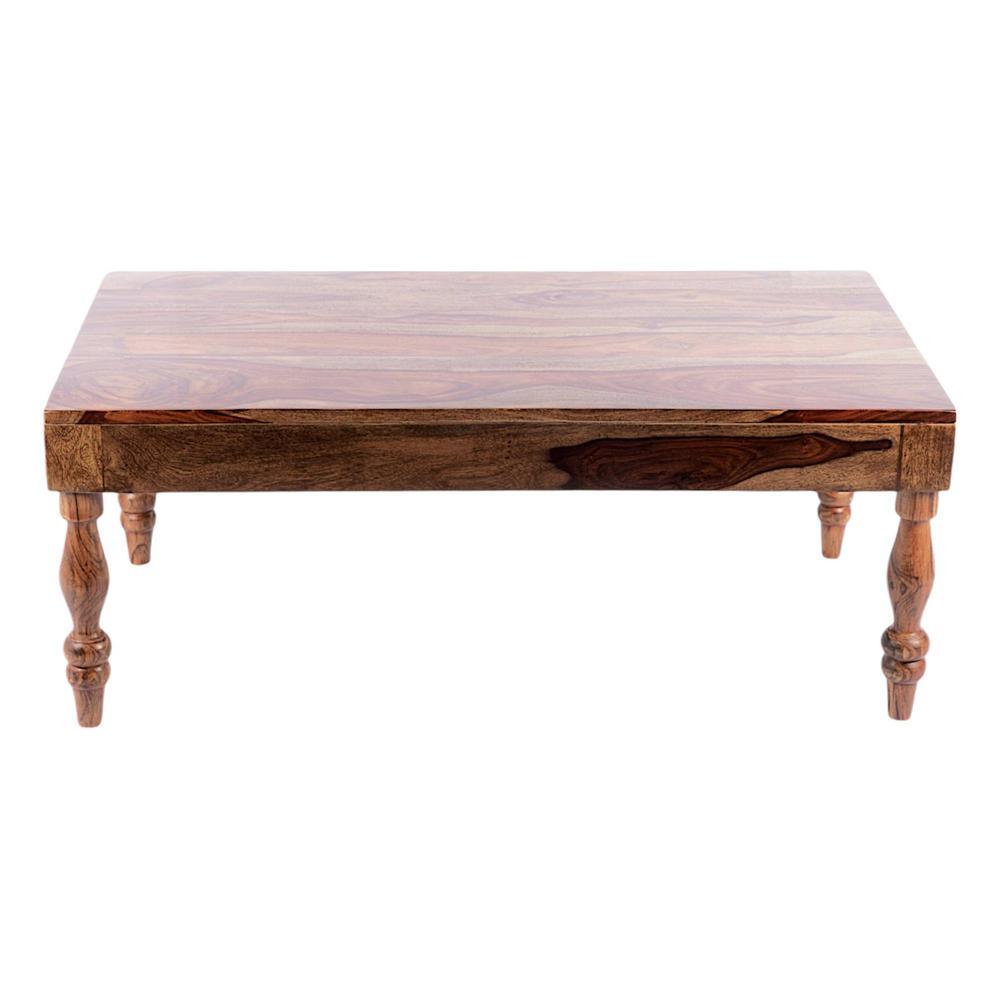 Hudson Sheesham Wood Coffee Table In Teak Finish