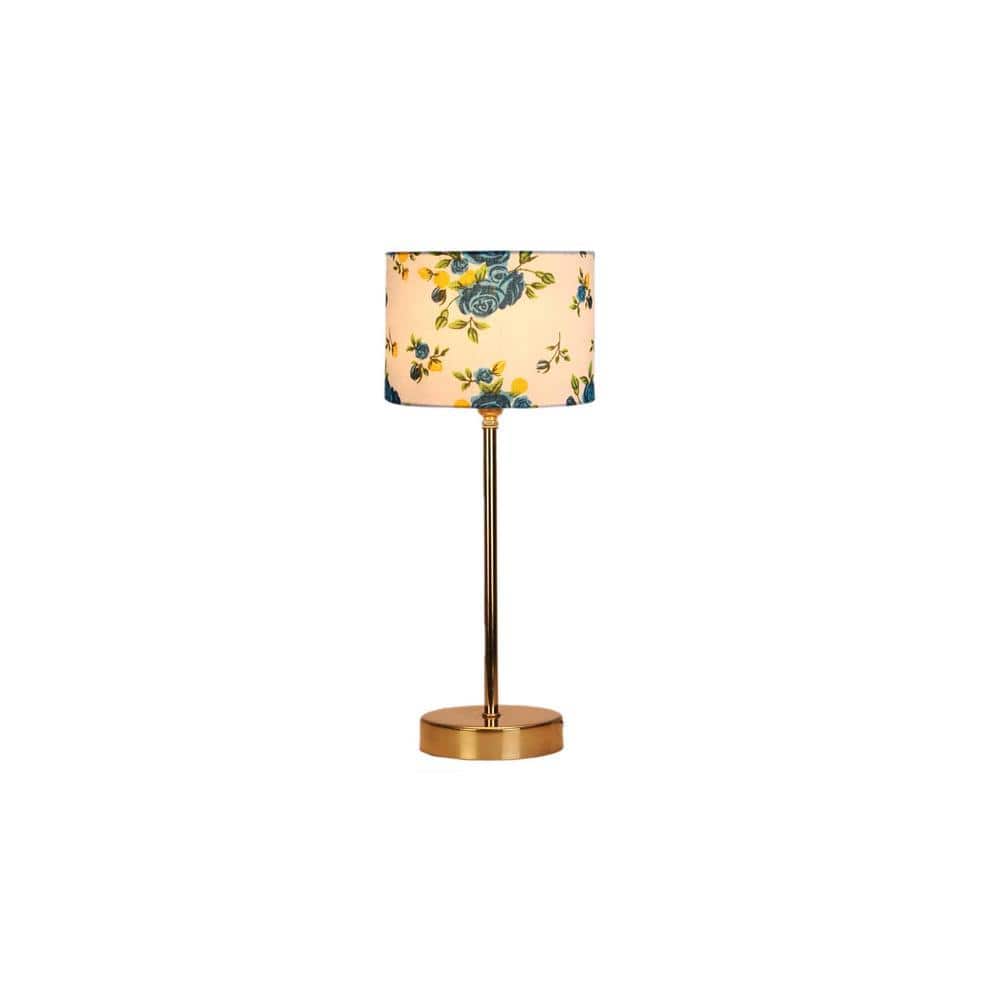 Multicolor cotton with Metal Gold Table Lamp