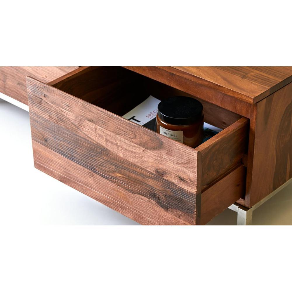 Rubaan Solid Wood TV Unit in Honey Oak Finish