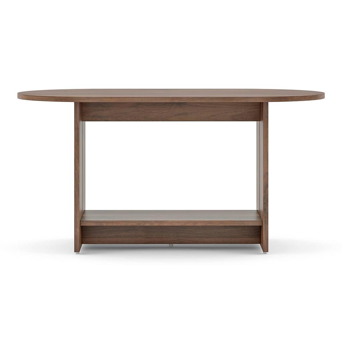 Drew Oval Shape Coffee Table In Classic Walnut