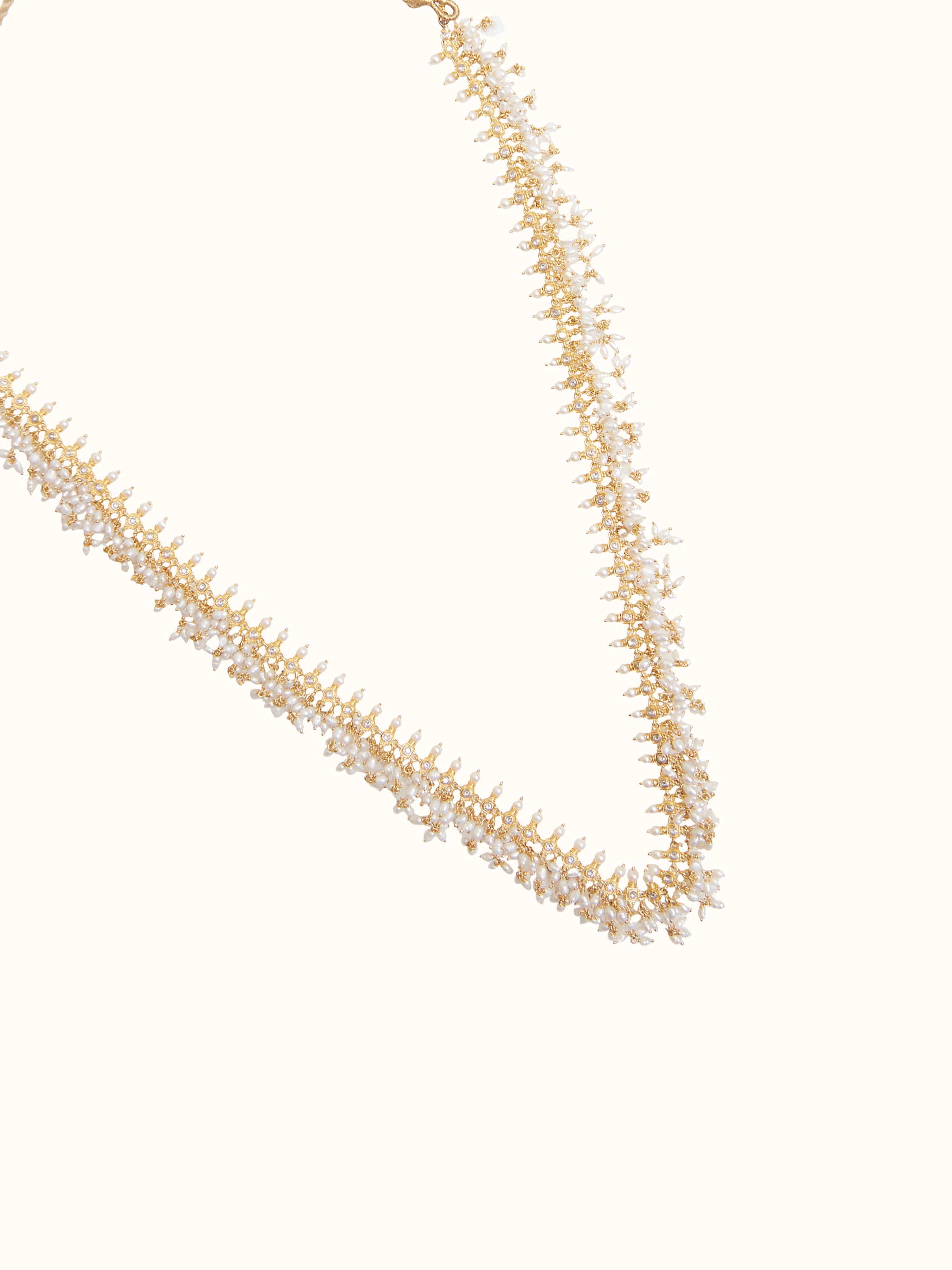 Guttapusalu Long Silver Necklace