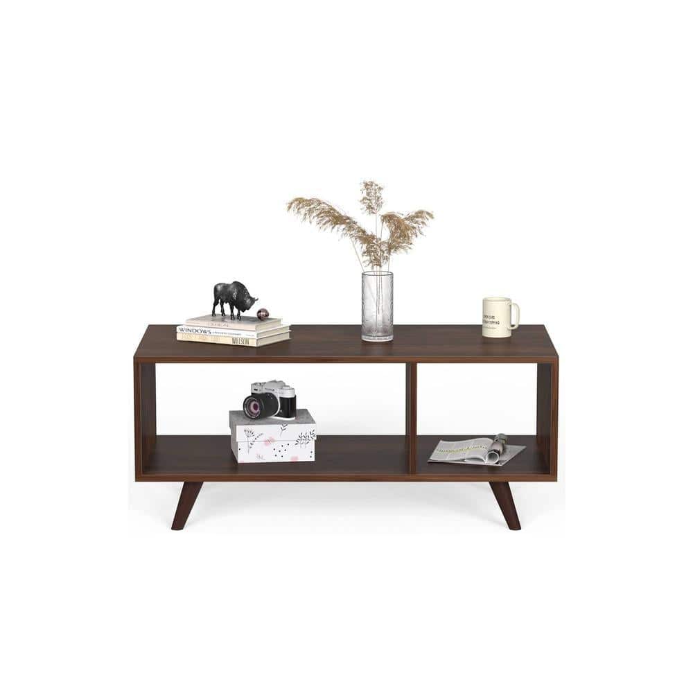 Taury Small Engineered Wood Coffee Center Sofa Tea/Teapoy Console Table (Brown Maple)