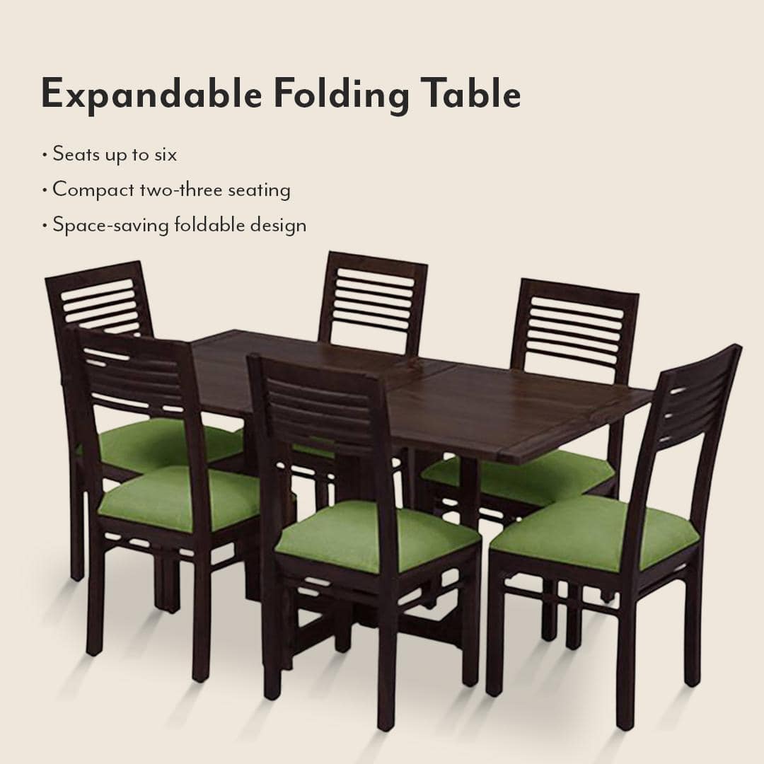 Danton Zella Solid Wood 6 Seater Dining Table With Set Of 6 Chairs