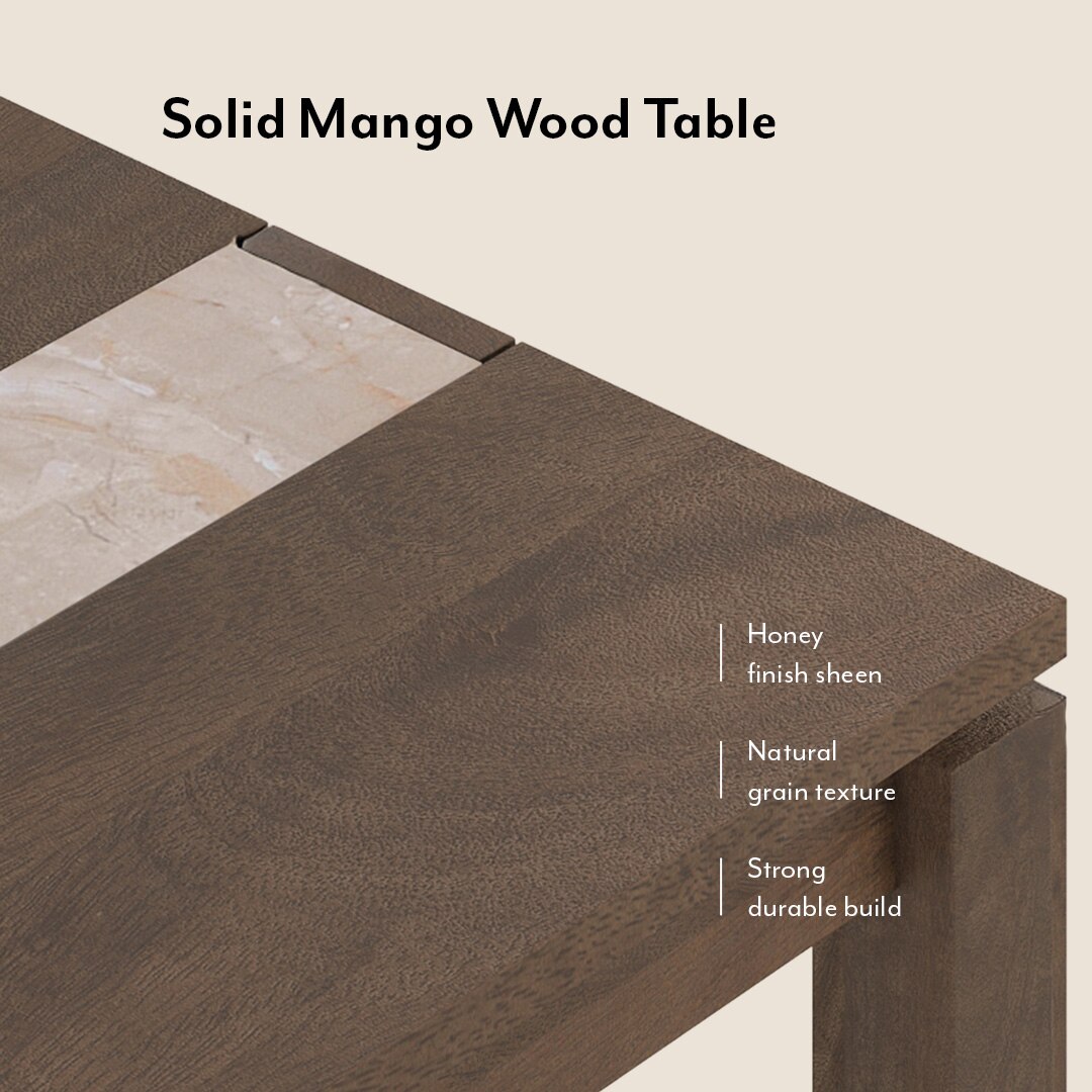 Atlas Crest Solid Wood 6 Seater Dining Table With Bren Swivel Dining Chairs