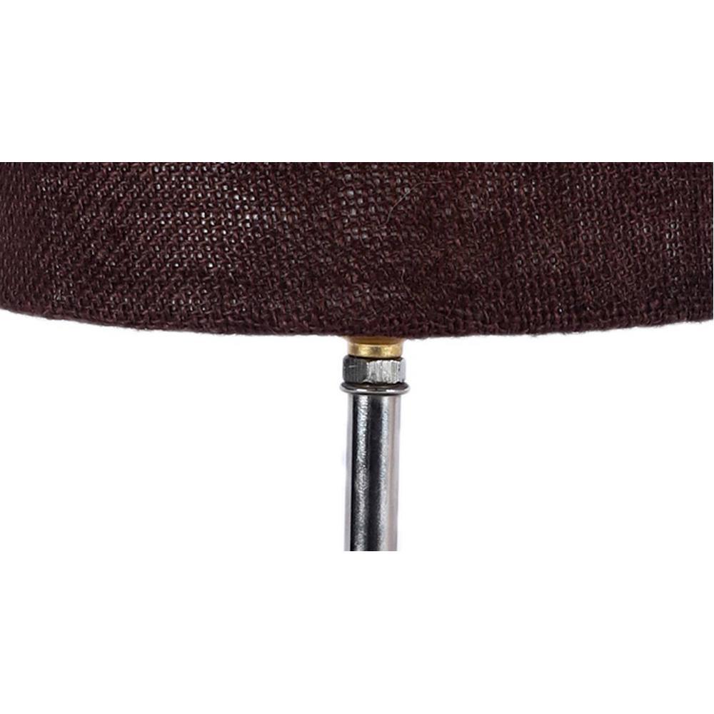 Loyall Brown Natural Fiber Shade Table Lamp with Natural Wooden Base
