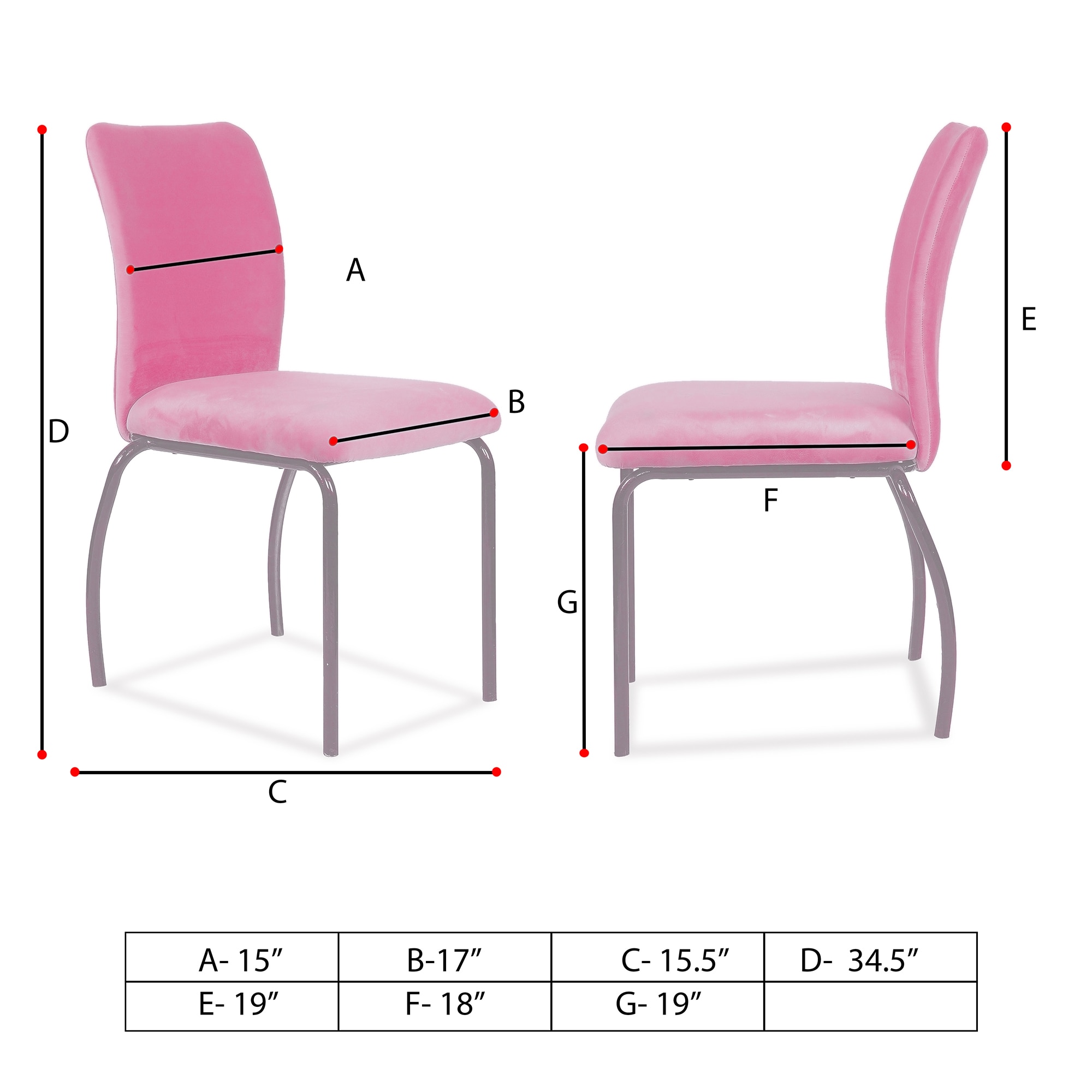 Fueanka Dining  Chair in Pink