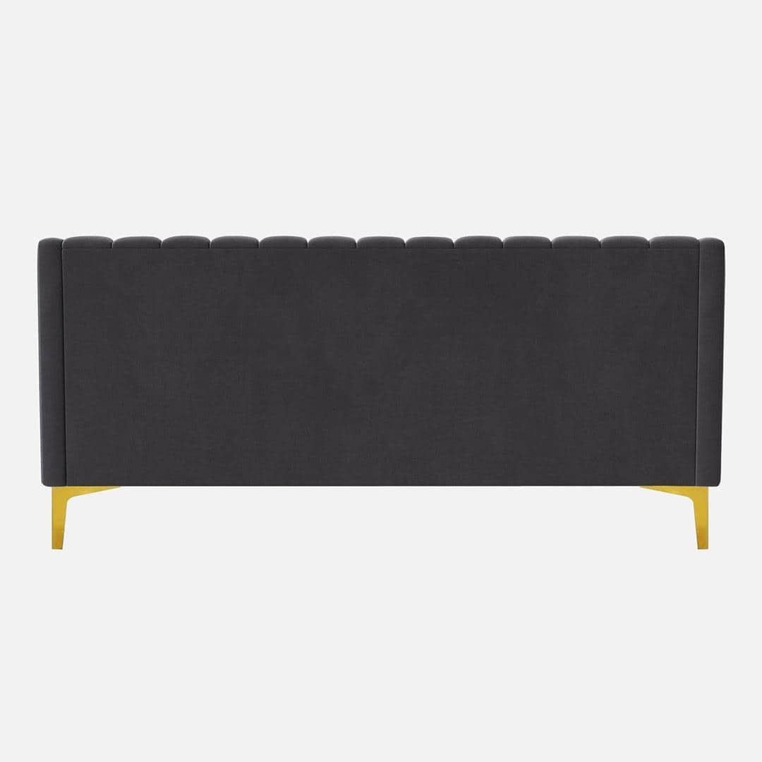 Fame  Velvet 3 Seater Sofa in Dark Grey Colour