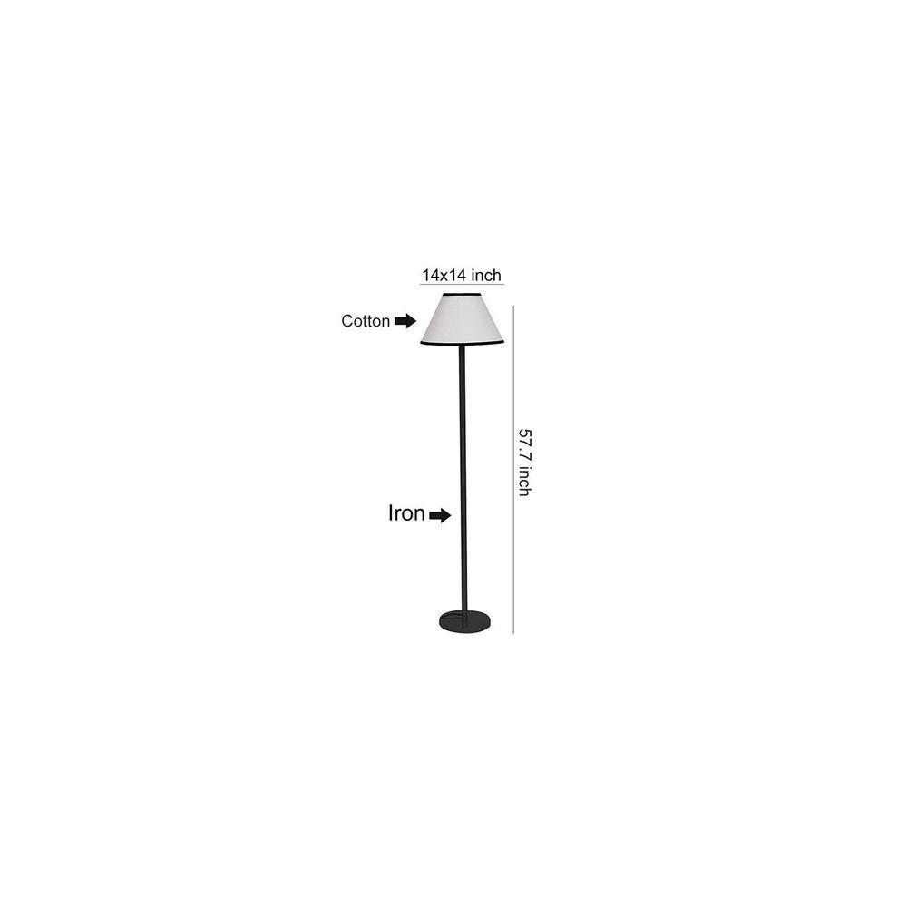 Carmelo Multicolour Fabric Shade Floor Lamp with Black Iron Base