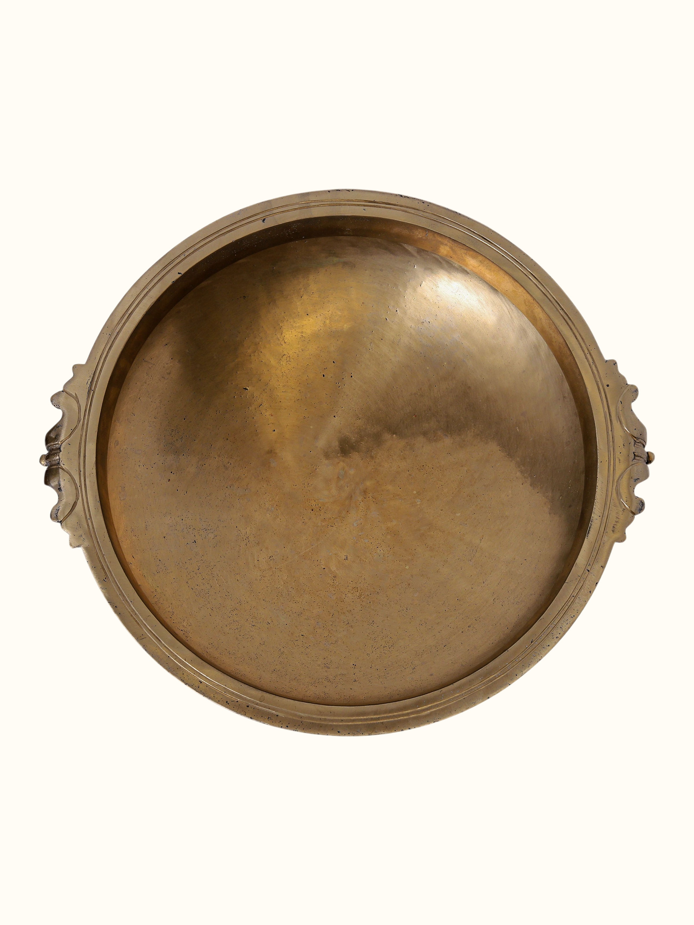 detail view of bronze casting brass urli texture